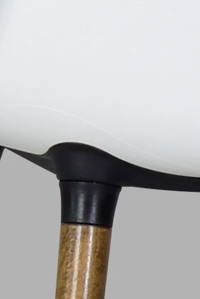 Vilinze Eames Kestane Ahşap Ayak Plastik Beyaz Sandalye - 4