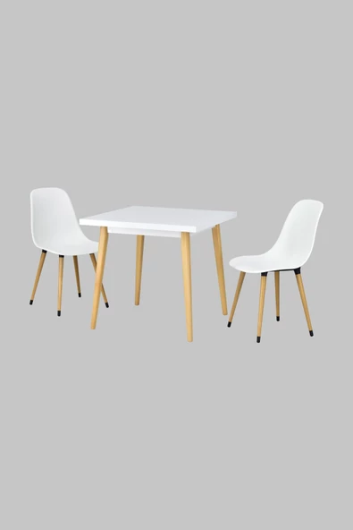 Vilinze Eames Sandalye Avanos Ahşap Mutfak Masası Takımı - 80X80 Cm