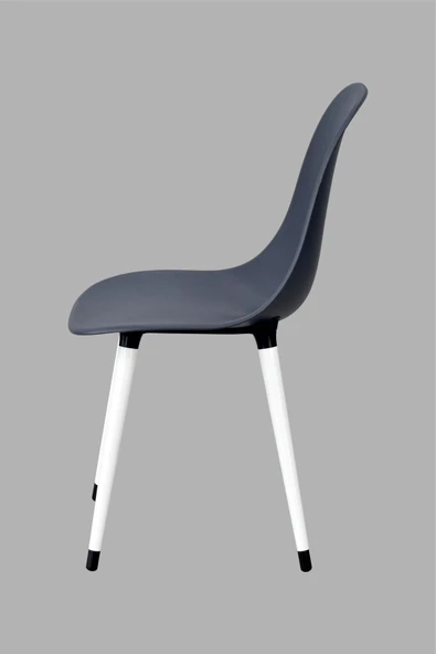 Vilinze Eames Beyaz Ahşap Ayak Plastik Füme Sandalye - 3