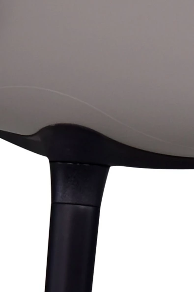 Vilinze Eames Siyah Ahşap Ayak Plastik Gri Sandalye - 4