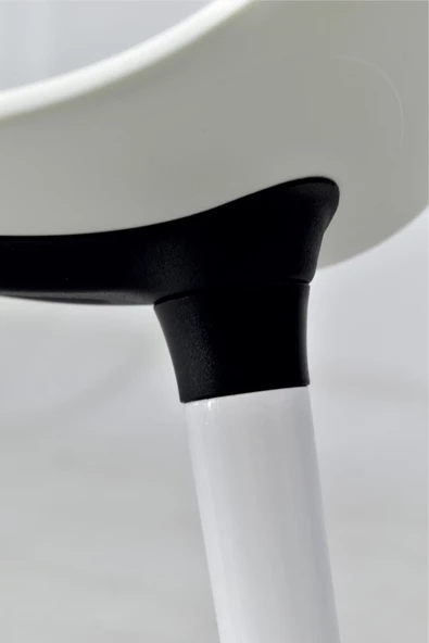 Vilinze Eames Beyaz Ahşap Ayak Plastik Beyaz Sandalye - 5