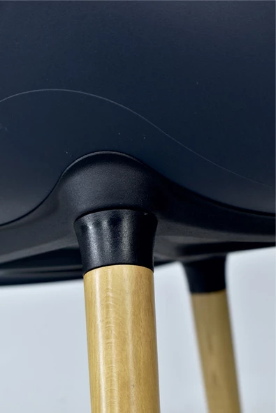 Vilinze Eames Naturel Ahşap Ayak Plastik Füme Sandalye - 5