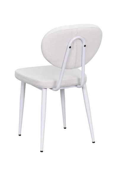 Vilinze Deniz Beyaz Ayak Metal Teddy Sandalye - 3