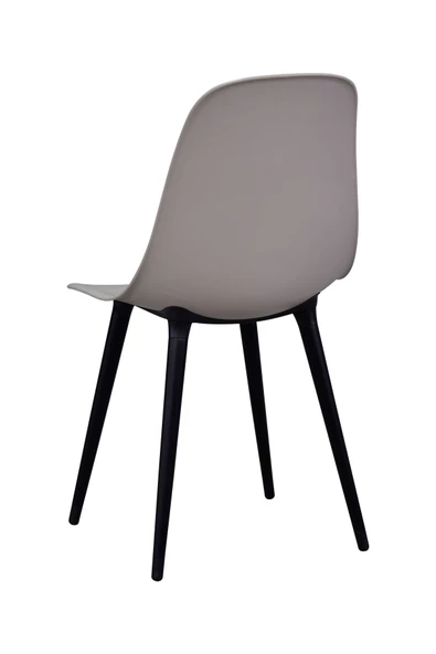 Vilinze Eames Siyah Ahşap Ayak Plastik Gri Sandalye - 3
