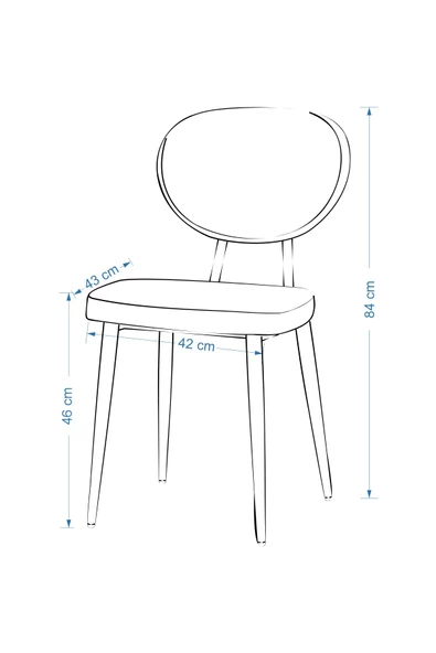 Vilinze Deniz Beyaz Ayak Metal Teddy Sandalye - 5