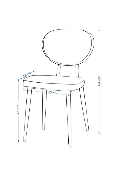 Vilinze Deniz Siyah Ayak Metal Sandalye - 4