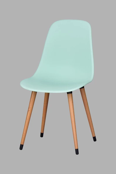 Vilinze Eames Naturel Ahşap Ayak Plastik Mint Yeşili Sandalye