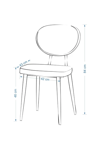 Vilinze Deniz Beyaz Ayak Metal Sandalye - 4