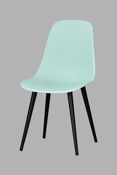 Vilinze Eames Siyah Ahşap Ayak Plastik Mint Yeşili Sandalye