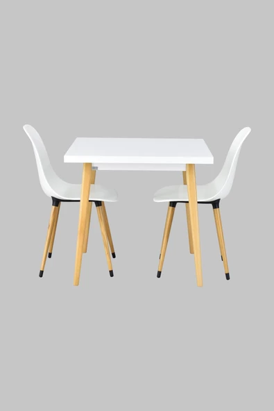 Vilinze Eames Sandalye Avanos Ahşap Mutfak Masası Takımı - 80X80 Cm - 2