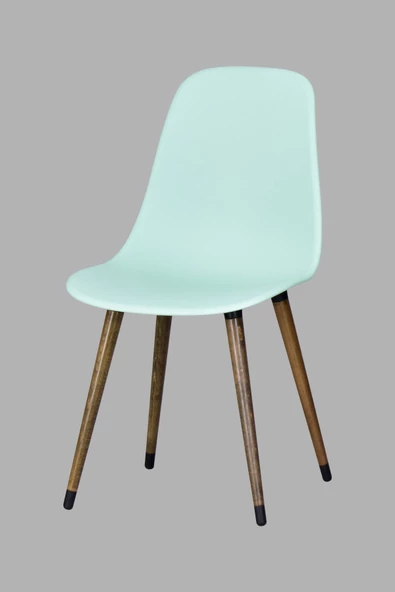 Vilinze Eames Kestane Ahşap Ayak Plastik Mint Yeşili Sandalye