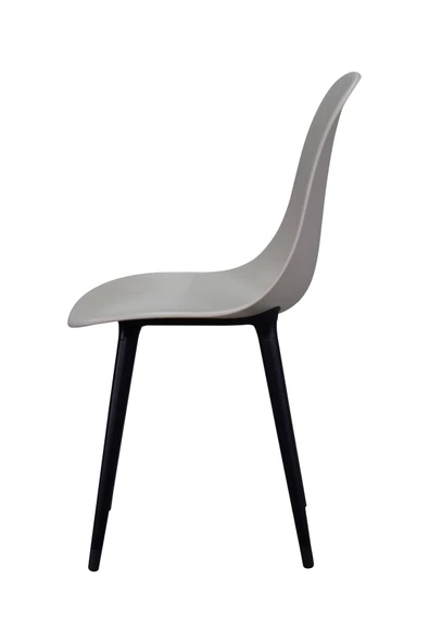 Vilinze Eames Siyah Ahşap Ayak Plastik Gri Sandalye - 2