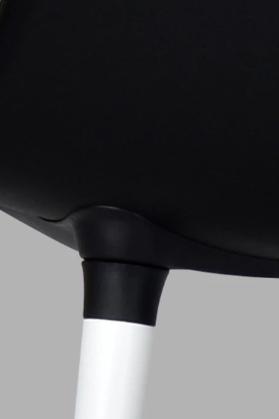 Vilinze Eames Beyaz Ahşap Ayak Plastik Siyah Sandalye - 4