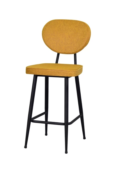 Vilinze Barsama Siyah Metal Mutfak Bar Sandalyesi