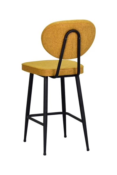 Vilinze Barsama Siyah Metal Mutfak Bar Sandalyesi - 3