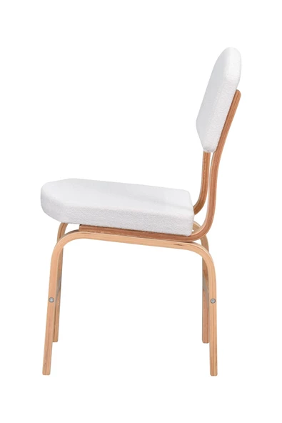 Vilinze Ege Teddy Kumaşnaturel Ayak Ahşap Sandalye - 2