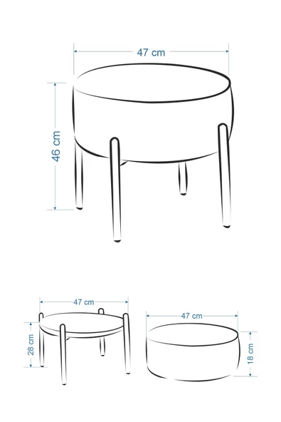 Vilinze Otto Fonksiyonel Sehpalı Wellsoft Örgü Kılıflı Puf - 5
