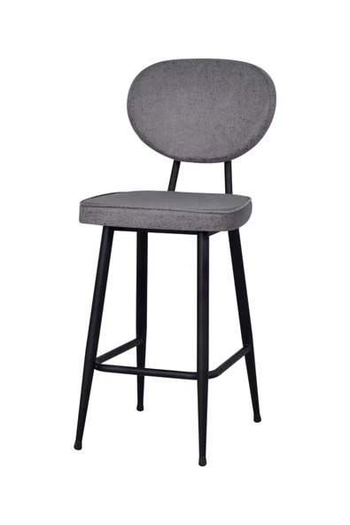 Vilinze Barsama Siyah Metal Mutfak Bar Sandalyesi