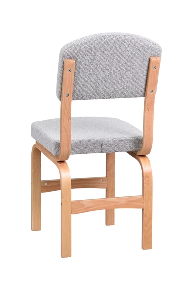 Vilinze Ege Teddy Kumaş Naturel Ayak Ahşap Sandalye - 3