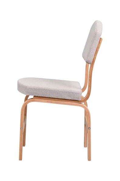 Vilinze Ege Teddy Kumaş Naturel Ayak Ahşap Sandalye - 2