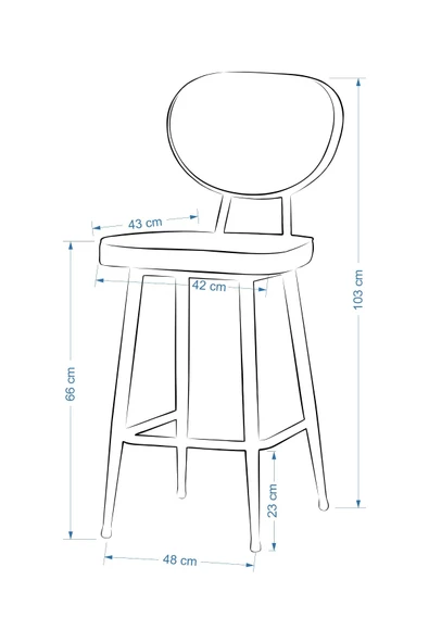 Vilinze Barsama Siyah Metal Mutfak Bar Sandalyesi - 4