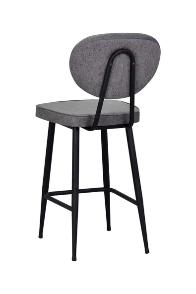 Vilinze Barsama Siyah Metal Mutfak Bar Sandalyesi - 3