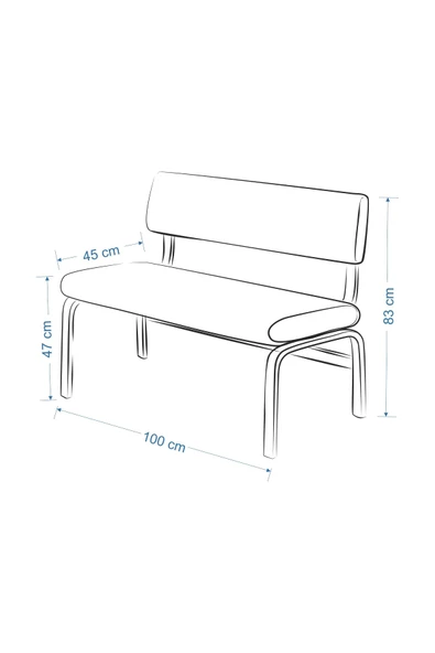 Vilinze Ege Ahşap Ayak Sırtlı Bank - 4