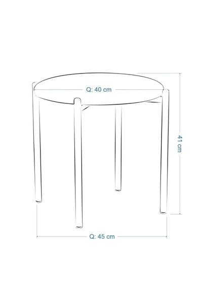 Vilinze Nil Siyah Metal Ayak İstiflenebilir Mutfak-Balkon Taburesi 2 Adet - 4