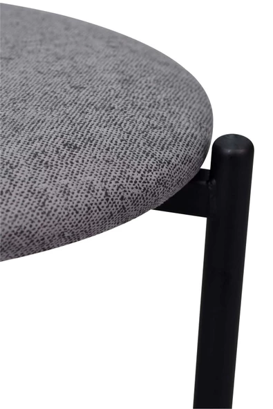 Vilinze Nil Siyah Metal Ayak İstiflenebilir Mutfak-Balkon Taburesi 2 Adet - 3