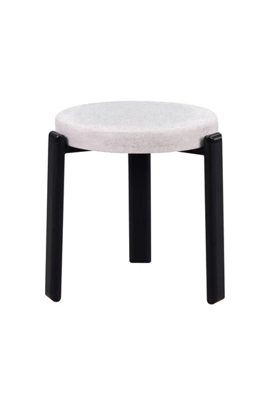 Vilinze Teras Siyah Metal Ayak İstiflenebilir Mutfak-Balkon Taburesi (2 Adet) - Resim 2