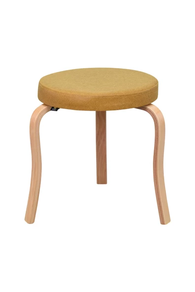 Vilinze Ege Nubuk Naturel Ahşap Ayak Istiflenebilir Mutfak-Balkon Taburesi (2 Adet) - Resim 2