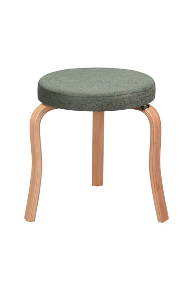 Vilinze Ege Naturel Ahşap Ayak İstiflenebilir Mutfak-Balkon Taburesi (2 Adet) - 2