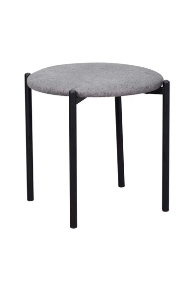 Vilinze Nil Siyah Metal Ayak İstiflenebilir Mutfak-Balkon Taburesi (4 Adet) - 2