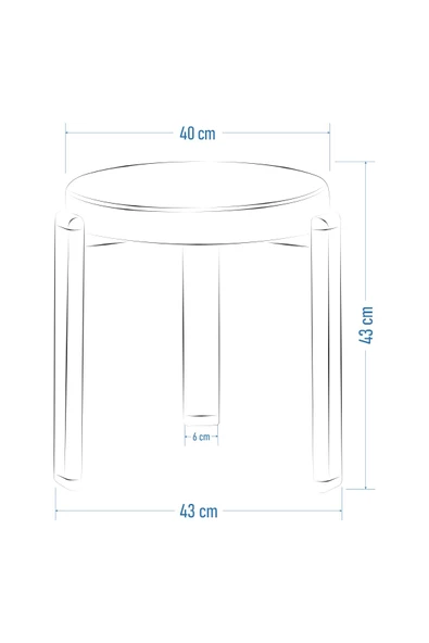 Vilinze Teras Siyah Metal Ayak İstiflenebilir Mutfak-Balkon Taburesi (4 Adet) - 4
