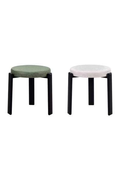 Vilinze Teras Siyah Metal Ayak İstiflenebilir Mutfak-Balkon Taburesi (4 Adet) - 2