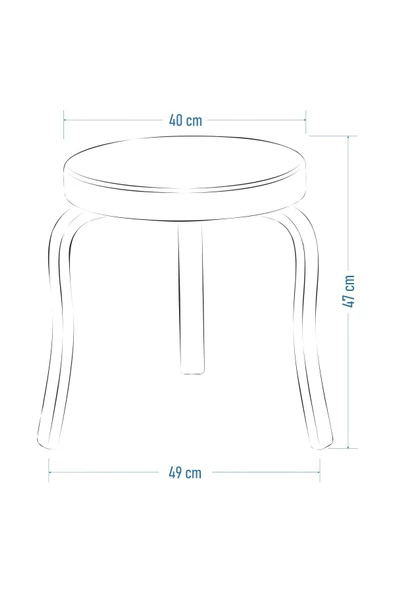 Vilinze Kumaş Naturel Ahşap Ayak İstiflenebilir Mutfak-Balkon Taburesi 2 Adet - 3
