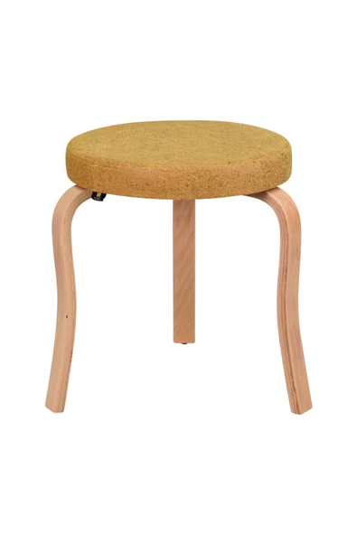 Vilinze Ege Naturel Ahşap Ayak İstiflenebilir Mutfak-Balkon Taburesi (4 Adet) - Resim 3