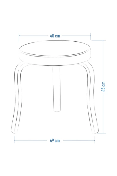 Vilinze Ege Teddy Kumaş Kestane Ahşap Ayak Istiflenebilir Mutfak-Balkon Taburesi (6 Adet) - 4