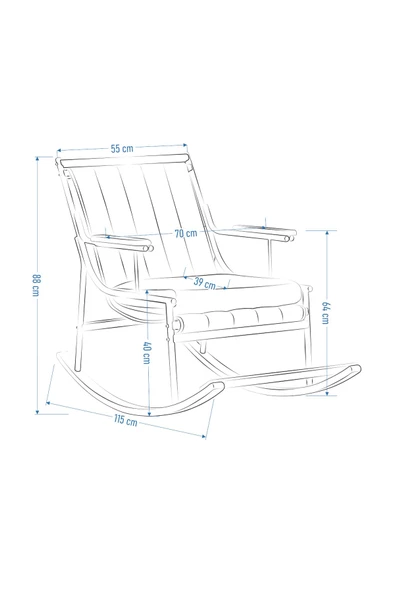 Vilinze Bal Ahşap-Metal Teddy Sallanan Koltuk Tv Sandalyesi - 5