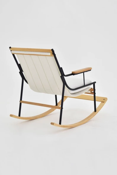 Vilinze Bal Ahşap-Metal Teddy Sallanan Koltuk Tv Sandalyesi - 4