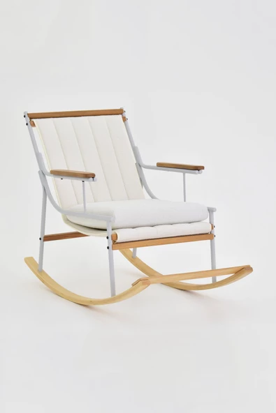 Vilinze Bal Ahşap-Metal Teddy Sallanan Koltuk Tv Sandalyesi - 2