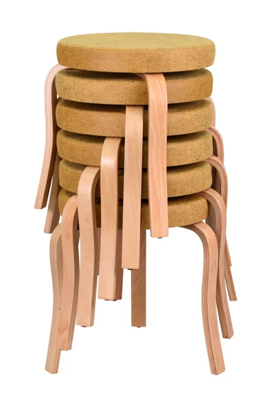 Vilinze Ege Naturel Ahşap Ayak İstiflenebilir Mutfak-Balkon Taburesi (6 Adet) - Resim 2