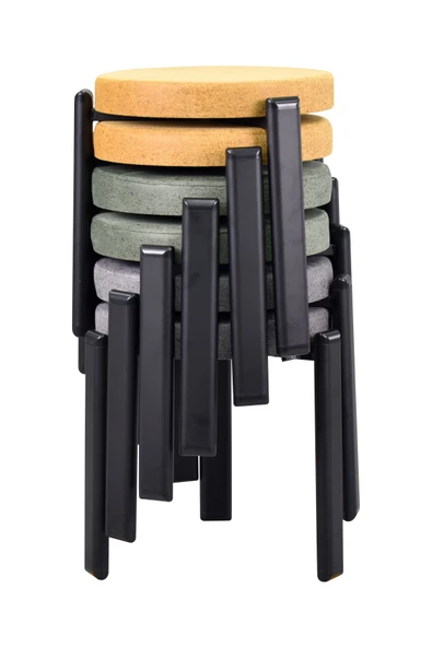 Vilinze Teras Siyah Metal Ayak İstiflenebilir Mutfak-Balkon Taburesi (6 Adet)