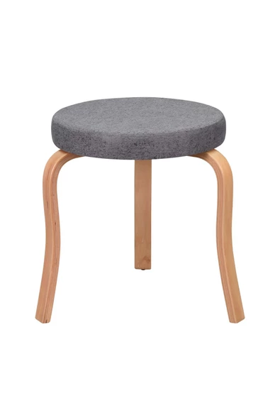 Vilinze Ege Naturel Ahşap Ayak İstiflenebilir Mutfak-Balkon Taburesi (6 Adet) - 3