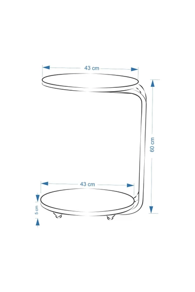 Vilinze Emr Tekerlekli Yuvarlak C Sehpa - 5