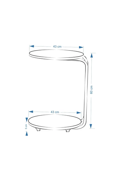 Vilinze Emr Tekerlekli Yuvarlak C Sehpa - 5