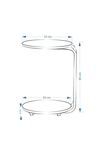 Vilinze Emr Tekerlekli Yuvarlak C Sehpa - 4
