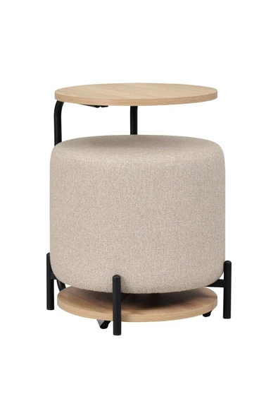 Vilinze Çok Amaçlı Metal C Sehpa Puf Seti