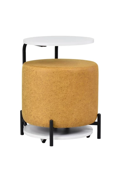 Vilinze Çok Amaçlı Metal C Sehpa Puf Seti ürün görseli 1