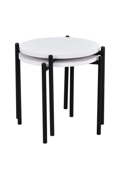 Vilinze Ay Metal Çok Amaçlı Zigon Tabure (2 Adet) ürün görseli 1